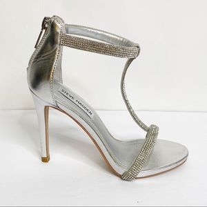Steve Madden Silver Faylinn Rhinestone High Heels